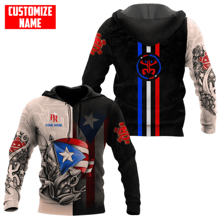 FUNSTUFFPRINT  Personalized Puerto Rico Line  3D Hoodie and Zip Hoodie