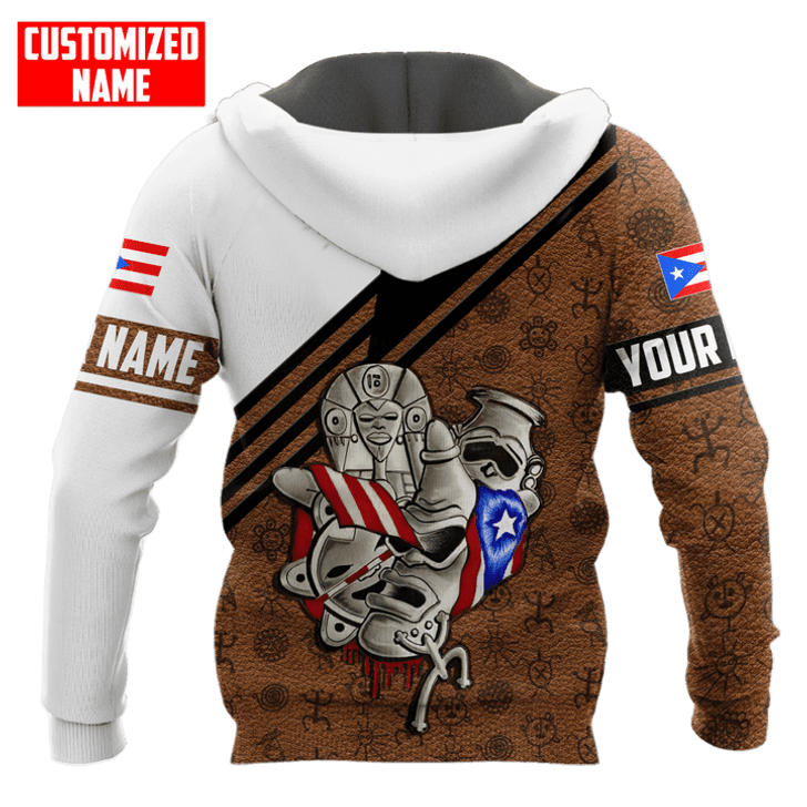 FUNSTUFFPRINT  Personalized Puerto Rico Boricua Tattoo  3D Hoodie and Zip Hoodie