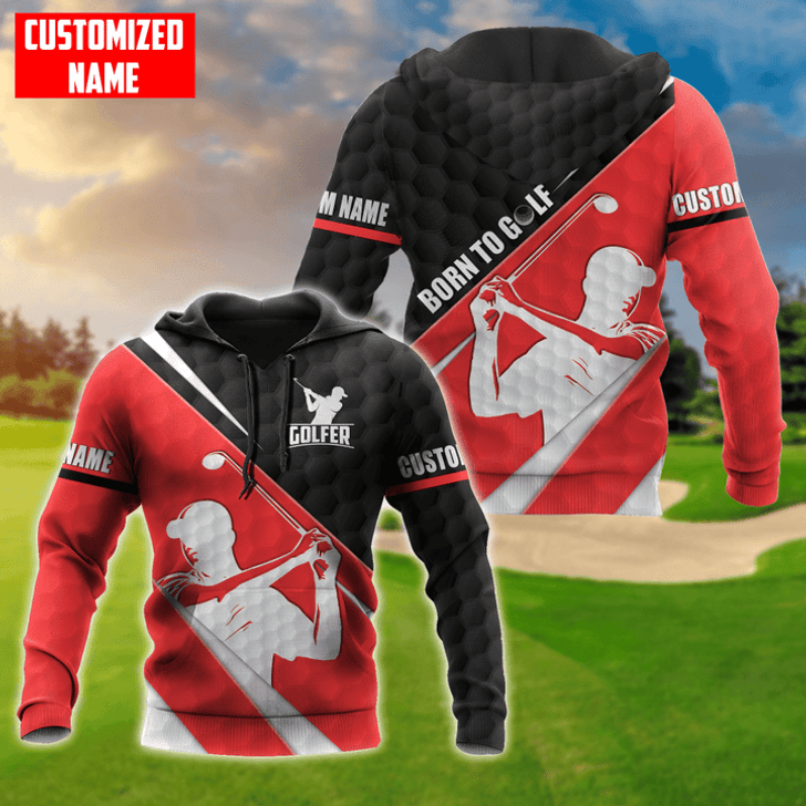 FUNSTUFFPRINT Personalized Golf Born To Golf   3D Hoodie and Zip Hoodie