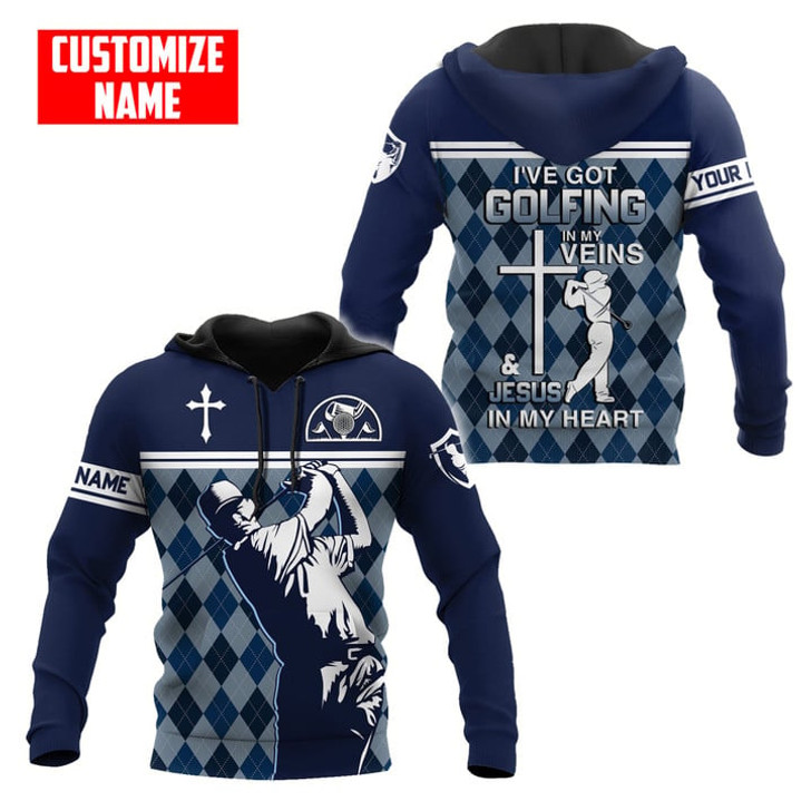 FUNSTUFFPRINT Personalized I've Got Golfing In My Veins Printed Combo  3D Hoodie and Zip Hoodie