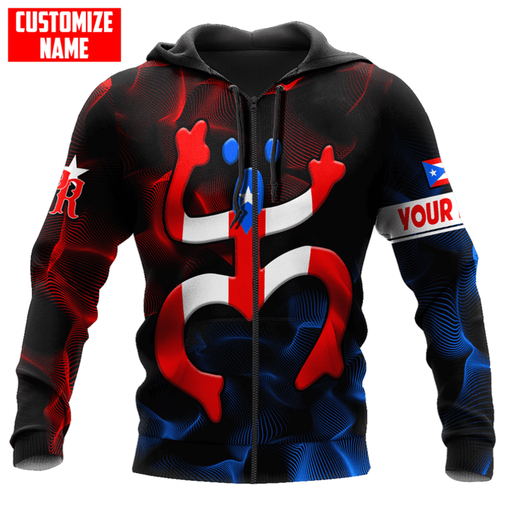 FUNSTUFFPRINT Personalized Puerto Rico Coqui Frog Lightning  3D Hoodie and Zip Hoodie