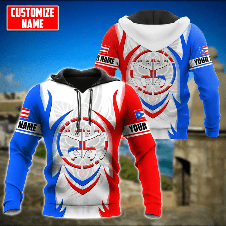 FUNSTUFFPRINT Personalized Peruto Rico Frog Coqui  3D Hoodie and Zip Hoodie