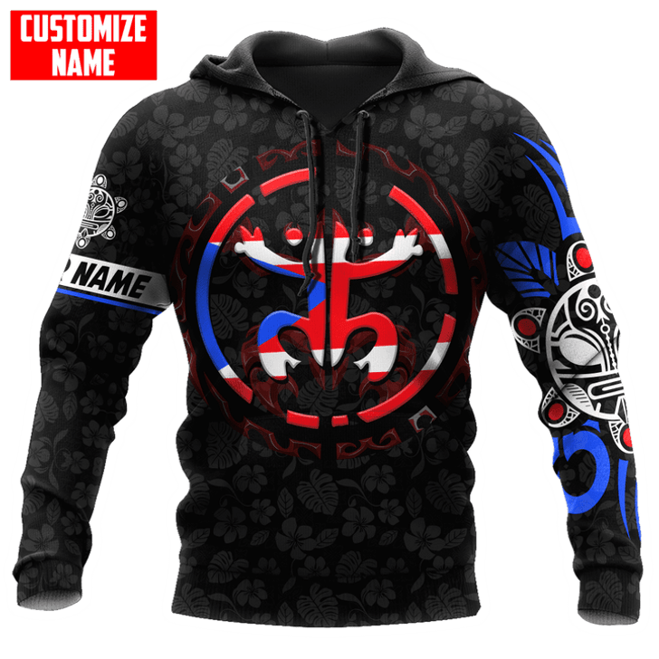 FUNSTUFFPRINT Personalized Puerto Rico Coqui Sun Taino Tattoo  3D Hoodie and Zip Hoodie