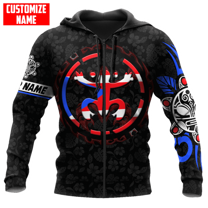 FUNSTUFFPRINT Personalized Puerto Rico Coqui Sun Taino Tattoo  3D Hoodie and Zip Hoodie