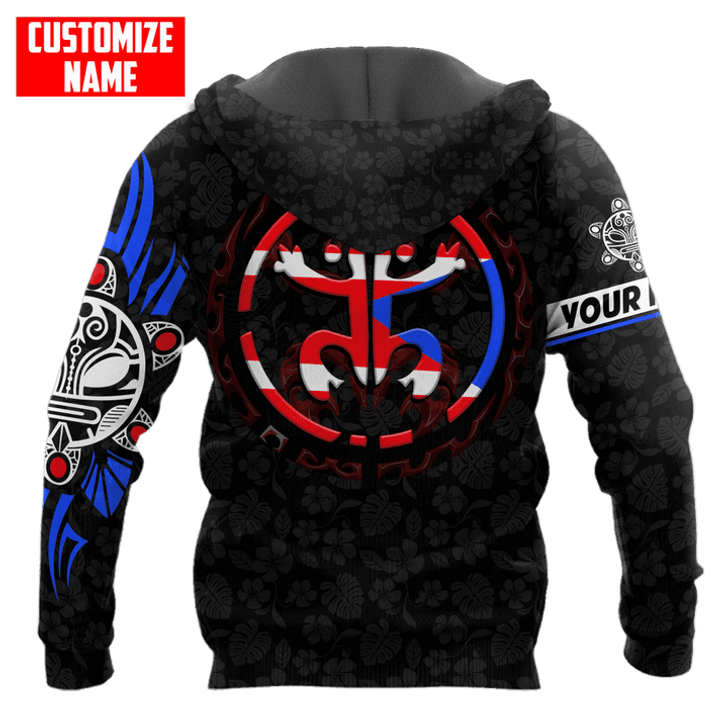 FUNSTUFFPRINT Personalized Puerto Rico Coqui Sun Taino Tattoo  3D Hoodie and Zip Hoodie
