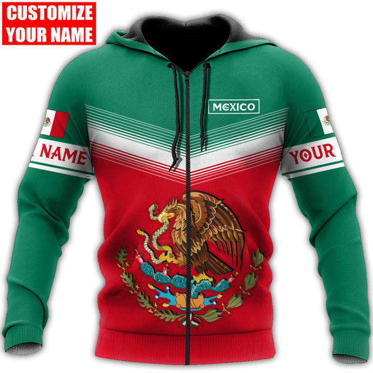 FUNSTUFFPRINT- Personalized Name Mexican  3D Hoodie and Zip Hoodie