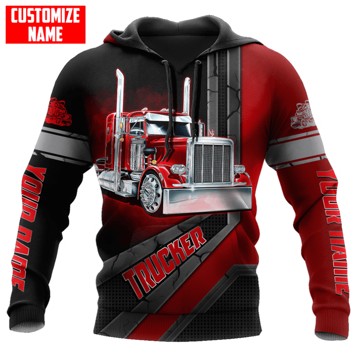 FUNSTUFFPRINT- Personalized Trucker  3D Hoodie and Zip Hoodie