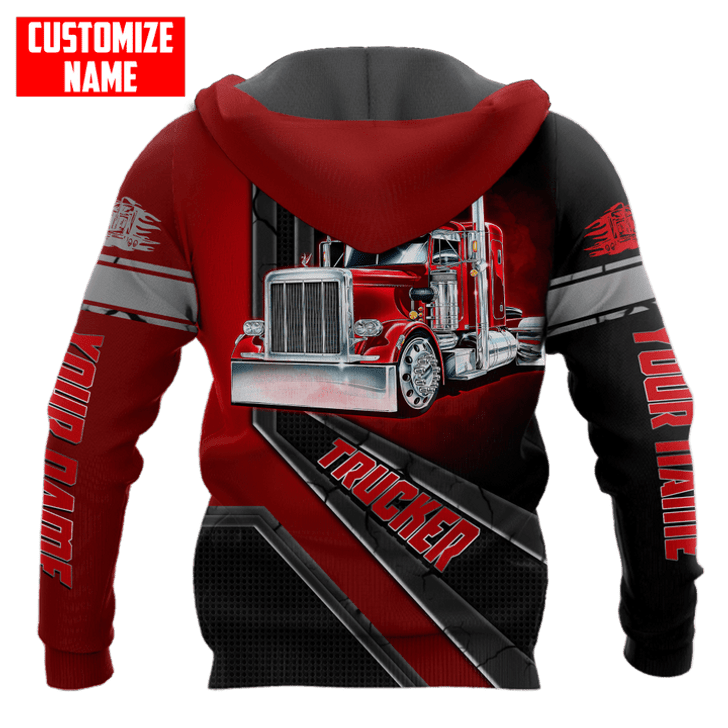 FUNSTUFFPRINT- Personalized Trucker  3D Hoodie and Zip Hoodie