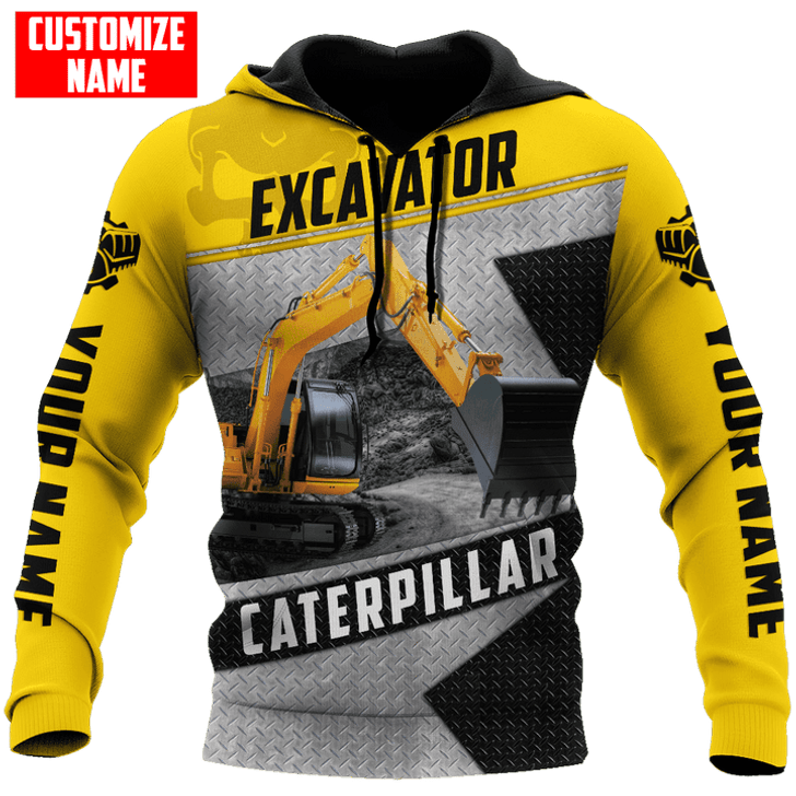 FUNSTUFFPRINT Personalized Excavator  3D Hoodie and Zip Hoodie