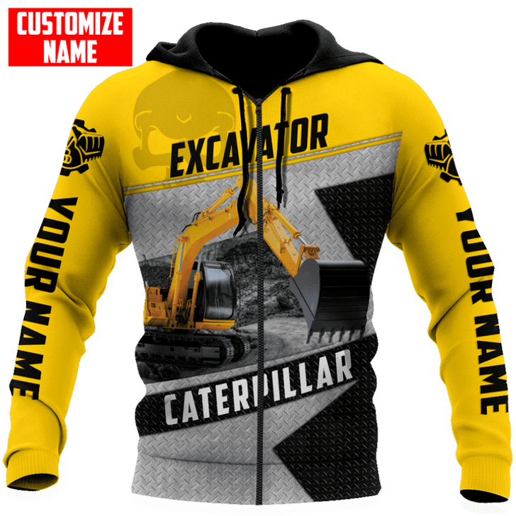 FUNSTUFFPRINT Personalized Excavator  3D Hoodie and Zip Hoodie