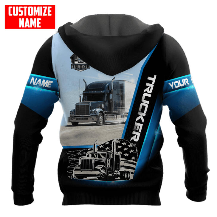 FUNSTUFFPRINT Personalized Trucker Hoodie MHBM  3D Hoodie and Zip Hoodie