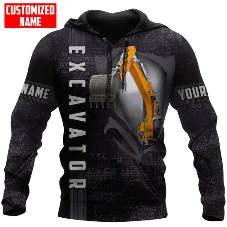 FUNSTUFFPRINT Personalized Excavator Hoodie ABM  3D Hoodie and Zip Hoodie
