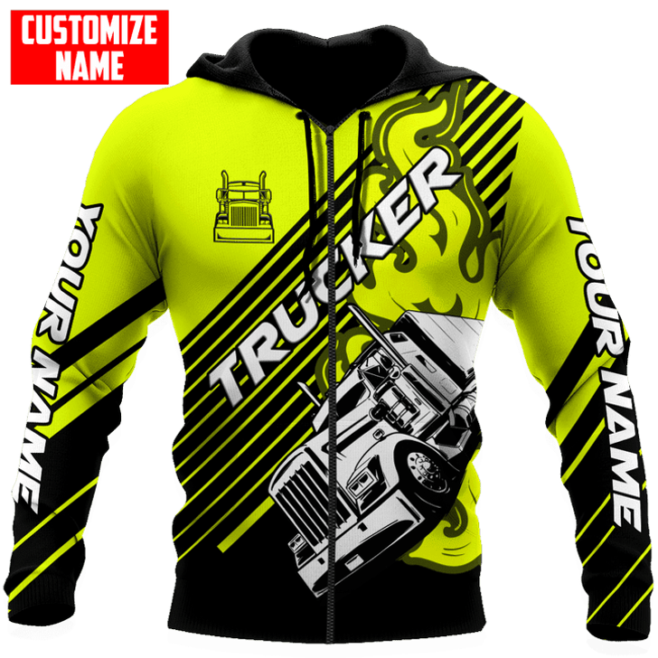 FUNSTUFFPRINT Personalized Trucker Hoodie   3D Hoodie and Zip Hoodie