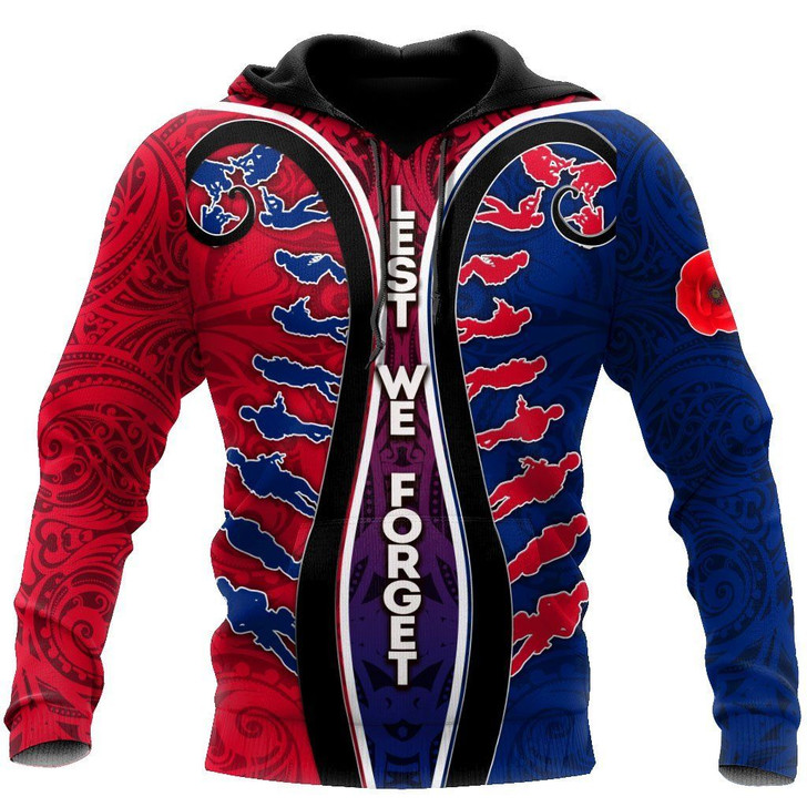 FUNSTUFFPRINT Special Anzac Day Lest We Forget 3D Hoodie and Zip Hoodie