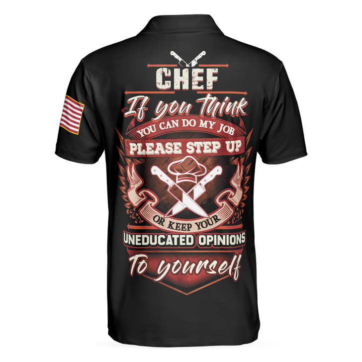 Chef Proud Skull Unisex Short Sleeve Polo Shirt, If You Think You Can Do My Job Chef Polo Shirt, Best Chef Shirt For Men