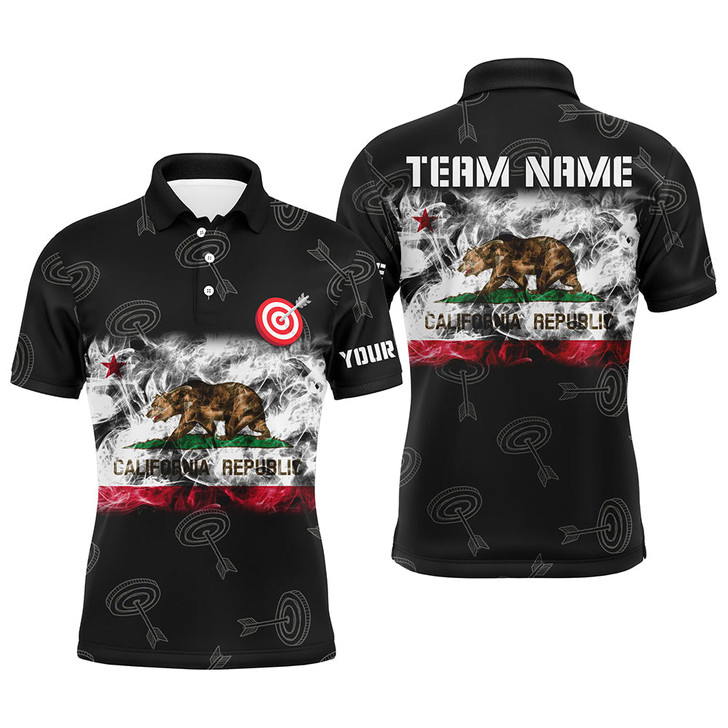 Personalized Archery California Flag Polo Shirts For Men Custom Patriotic Team Archery Jerseys