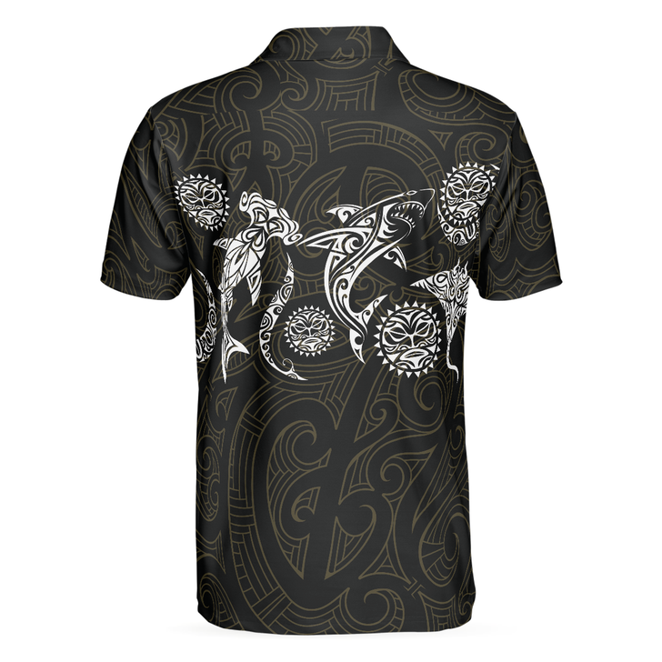 Elegant Polynesian Pattern Polo Shirt, Short Sleeve Men Polo Shirt, Golf Gift For Men, Best Gift For Men Golfers