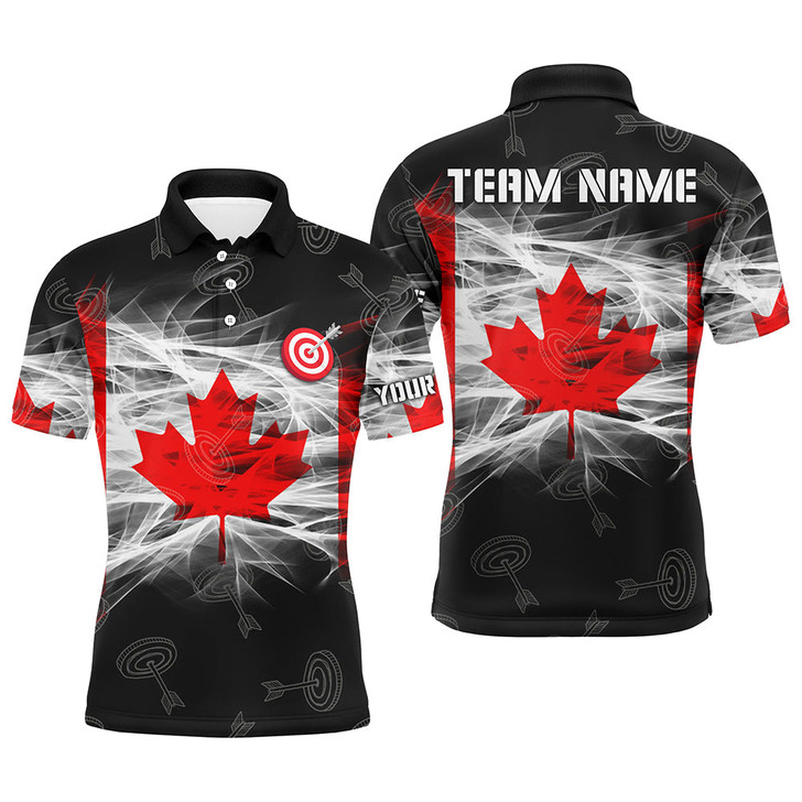 Personalized Archery Canada Flag Polo Shirts For Men Custom Canadian Archery Shirts For Patriot