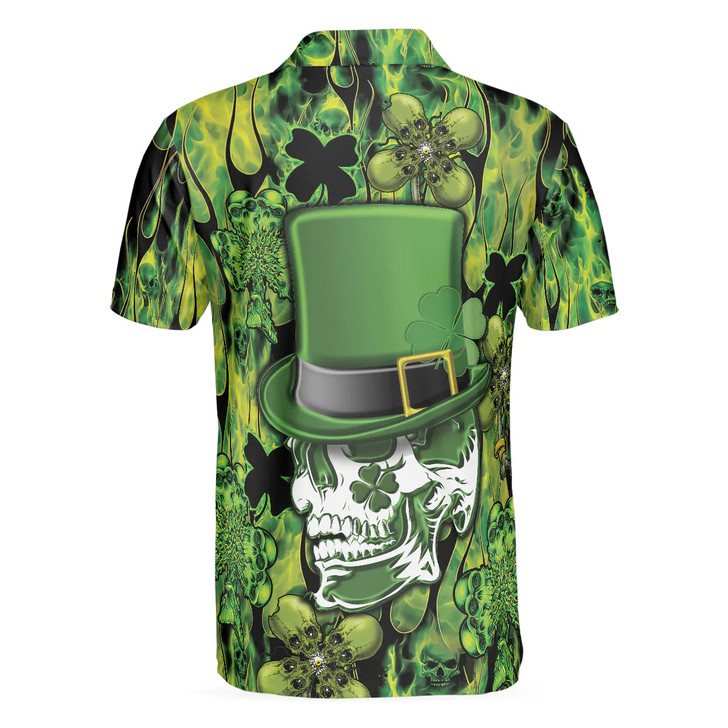 Irish Skull Saint Patricks Men Polo Shirt, Green Skull St Patrick Day Polo Shirt, Best Gift Idea For Irish Friends