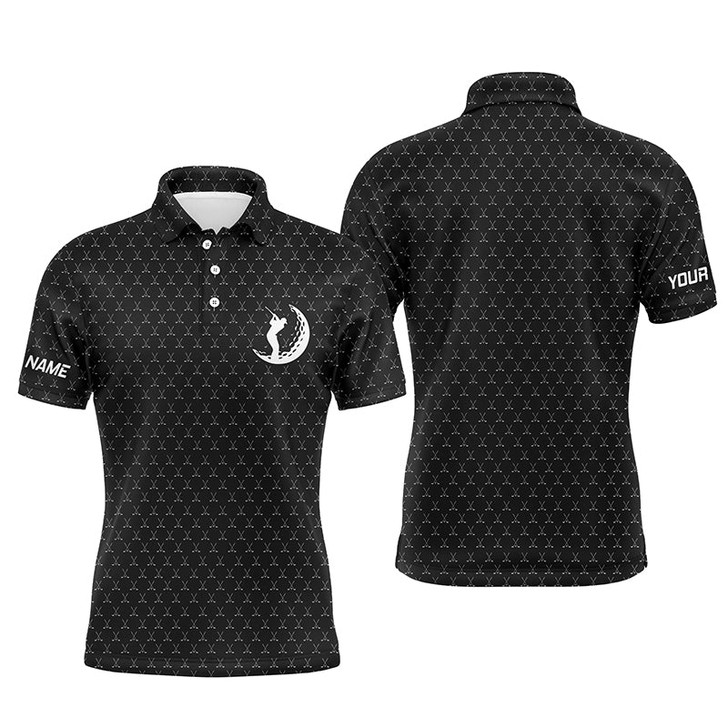 Custom Golf Men Polo Shirt - Custom Name Funny Golf Clubs Pattern Apparel - Personalized Gift For Golf Lover, Team, Golfers, Husband, Boyfriend
