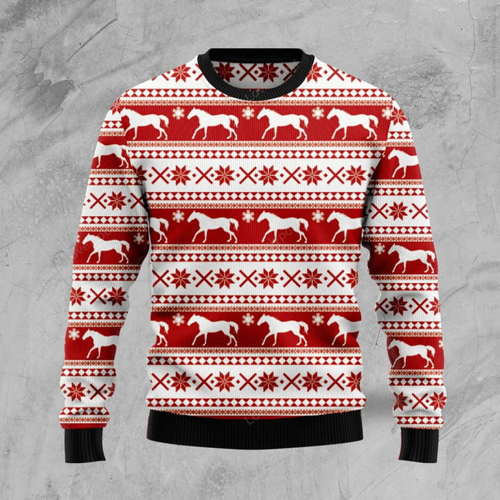 FUNSTUFFPRINT Amazing Horse Ugly Christmas Sweater for men and women Ugly Sweater