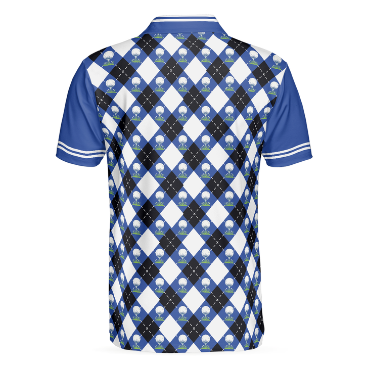 Your Hole Is My Goal Remastered Short Sleeve Golf Polo Shirt, Blue Argyle Pattern Polo Shirt, Best Golf Shirt - Perfect Gift For Men