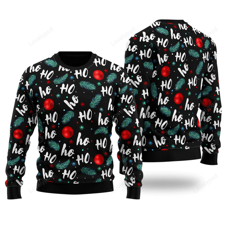FUNSTUFFPRINT Funny Santa Laughing Merry Christmas Ugly Christmas Sweater For Men & Women Adult Ugly Sweater