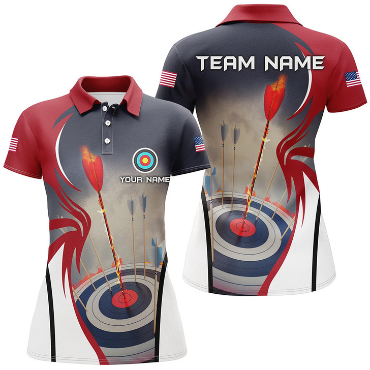 Custom Personalized Jersey 3D Archery Target Polo Shirts For Women Custom Performance Archery Shirts