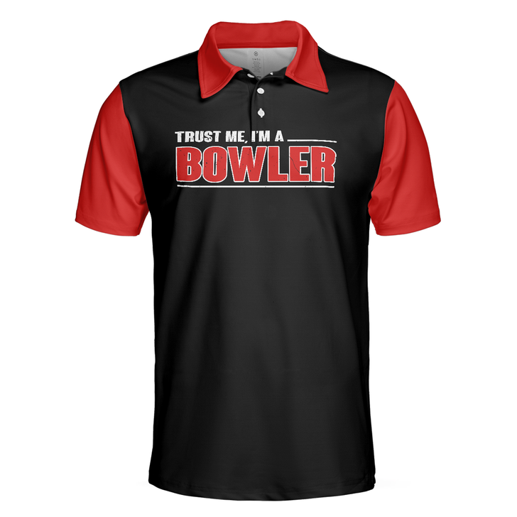 Sleep With Bowler Polo Shirt, Black And Red Bowling Short Sleeve Polo Shirt, Funny Shirt With Sayings - Perfect Gift For Men, Bowlers