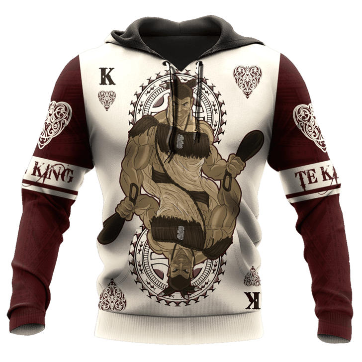 FUNSTUFFPRINT  New Zealand Maori King Te Kingi Card  3D Hoodie and Zip Hoodie