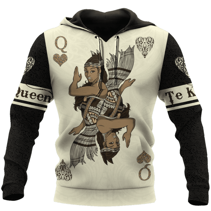 FUNSTUFFPRINT New Zealand Maori Aotearoa Queen Te Kuini 3D Hoodie and Zip Hoodie
