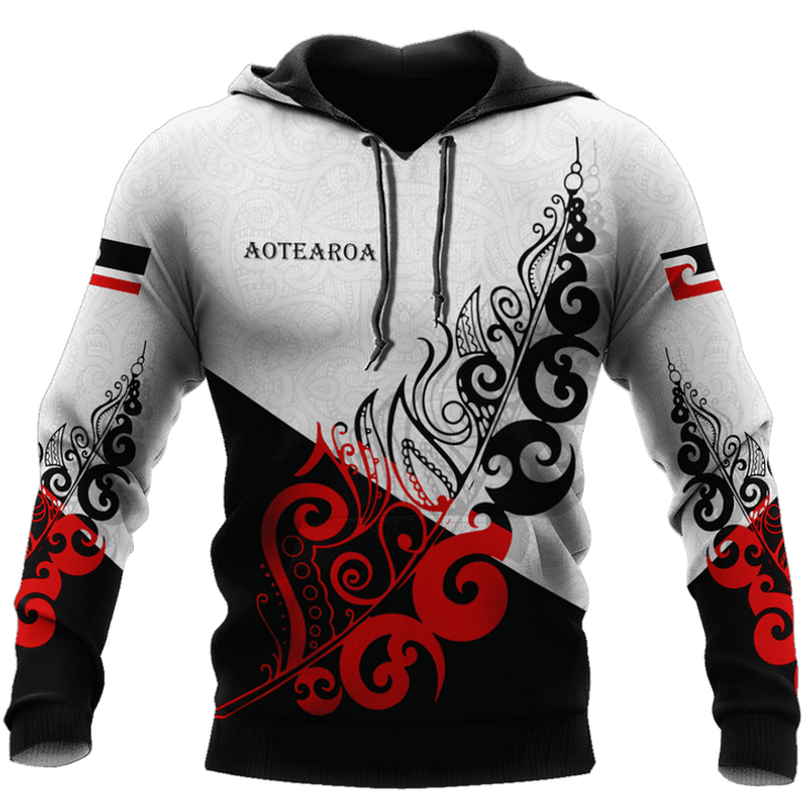 FUNSTUFFPRINT New Zealand Aotearoa Maori Fern Pattern  3D Hoodie and Zip Hoodie