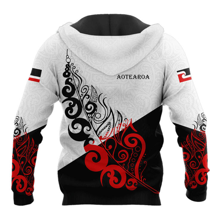 FUNSTUFFPRINT New Zealand Aotearoa Maori Fern Pattern  3D Hoodie and Zip Hoodie