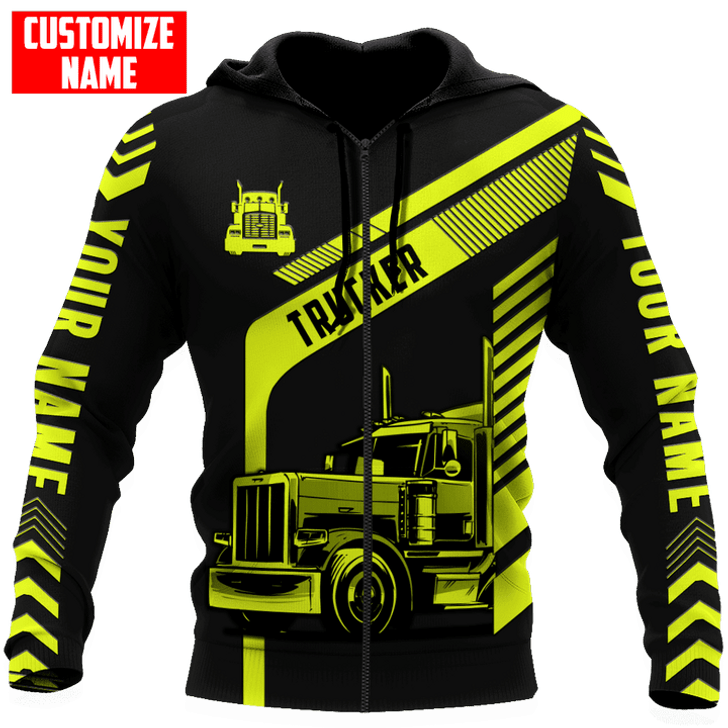 FUNSTUFFPRINT  Personalized Trucker Hoodie KLBM 3D Hoodie and Zip Hoodie