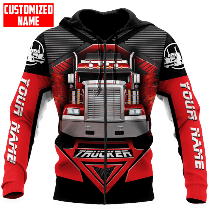 FUNSTUFFPRINT Personalized Trucker Hoodie NHBM 3D Hoodie and Zip Hoodie