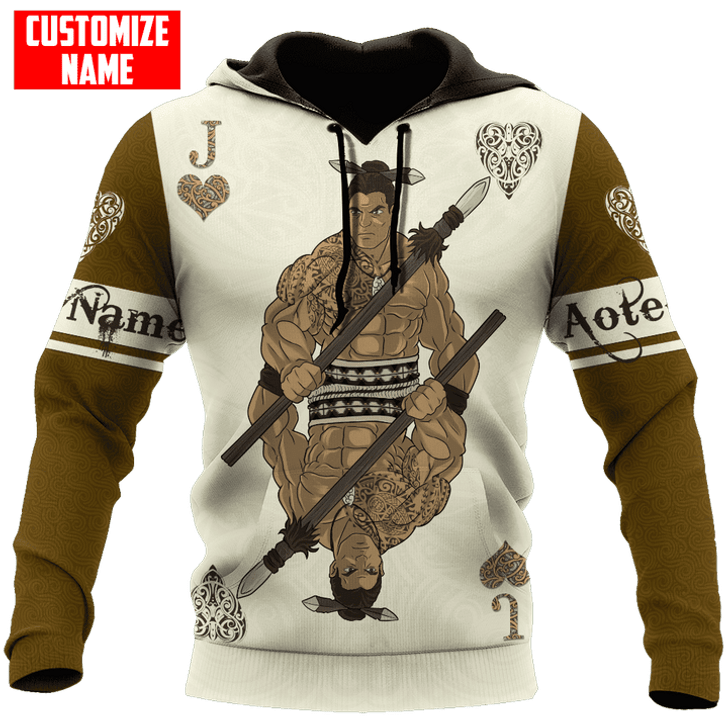 FUNSTUFFPRINT Personalized New Zealand Maori Jack Card 3D Hoodie and Zip Hoodie