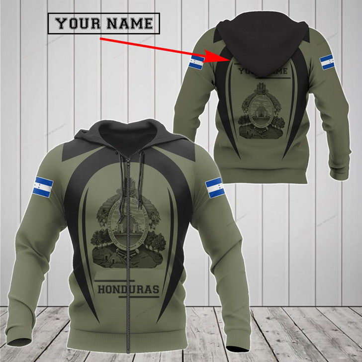 FUNSTUFFPRINT  Customize Honduras Black Coat Of Arms 3D Hoodie and Zip Hoodie