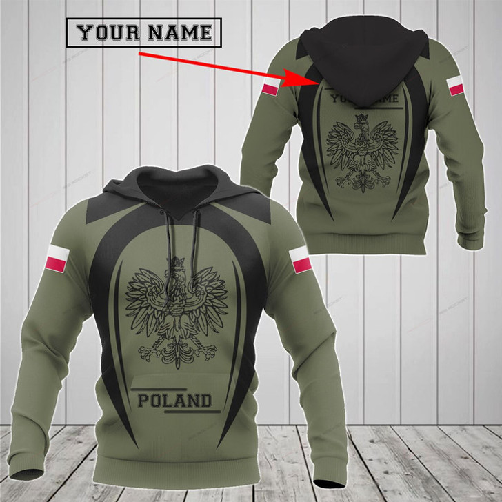 FUNSTUFFPRINT Customize Poland Black Coat Of Arms 3D Hoodie and Zip Hoodie