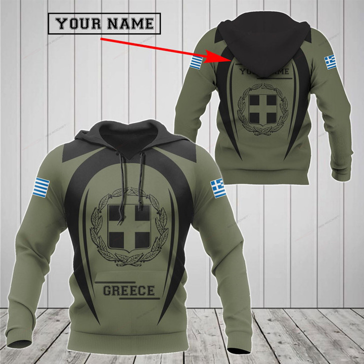 FUNSTUFFPRINT Customize Greece Black Coat Of Arms 3D Hoodie and Zip Hoodie