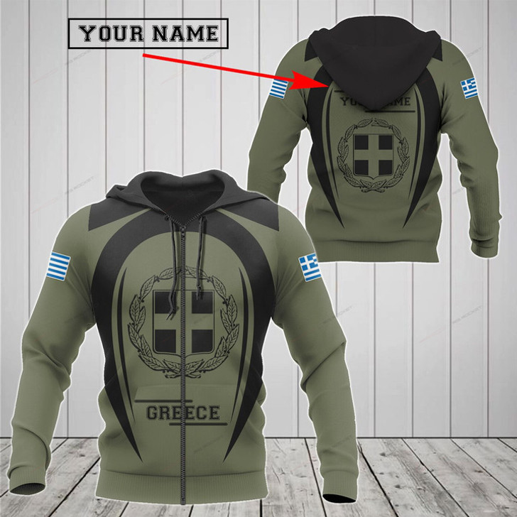 FUNSTUFFPRINT Customize Greece Black Coat Of Arms 3D Hoodie and Zip Hoodie