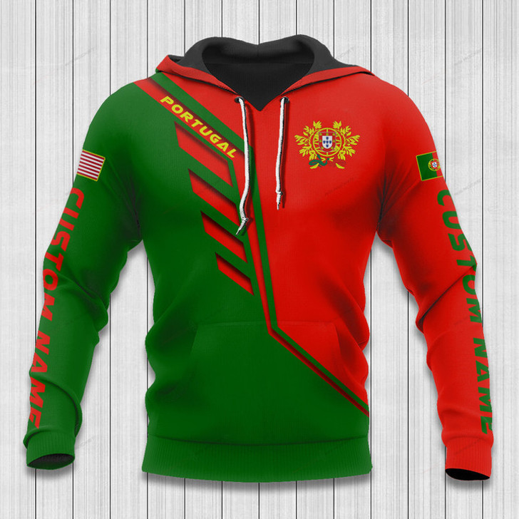 FUNSTUFFPRINT Custom Name Portugal Hoodie Portugal Flag Wing   3D Hoodie and Zip Hoodie