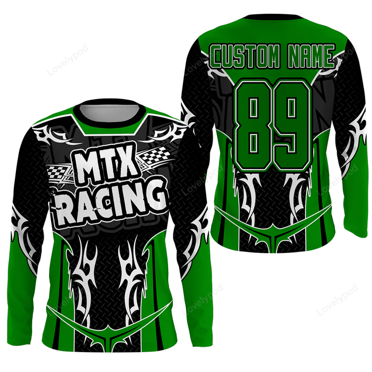 FUNSTUFFPRINT Custom MTX Racing Jersey  UPF30+, Motorcycle Dirt Bike Motocross Off-Road Riders Racewear 3D LONG SLEEVE SHIRT