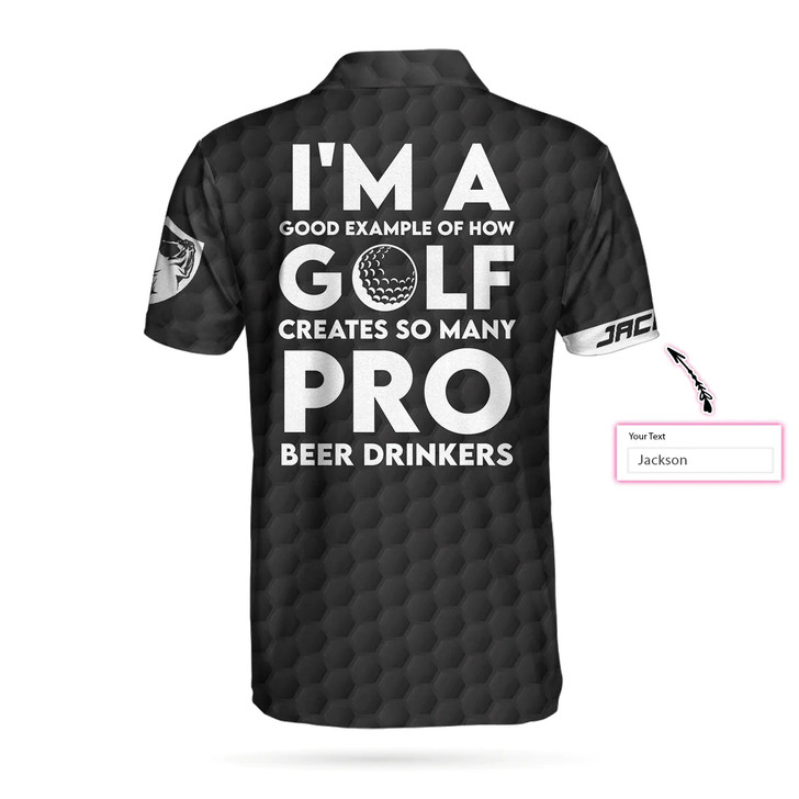 Custom Personalized Golf American Flag Men Polo Shirt, I'm A Golf Pro And Beer Drinker Custom Polo Shirt, Golf Shirt For Beer Lovers
