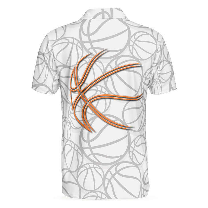 Basketball Player Men Polo Shirt, White Basketball Patten Polo Shirt Design, Best Basketball Shirt For Basketball Players, Gift For Basketball Lovers