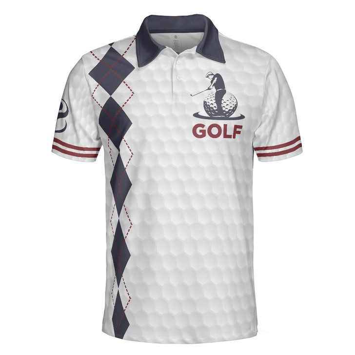 Life Is Short Swing Hard Golf Polo Shirt, Grey Argyle Polo Shirt For Golfers, Basic Golf Shirt Design, Best Gift For Men