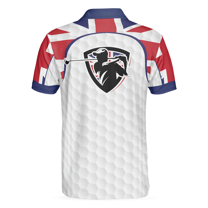 United Kingdom Flag Golf Texture Black Golfer Polo Shirt, Great Britain Jack Polo Shirt, UK Golf Shirt - Perfect Gift For Men