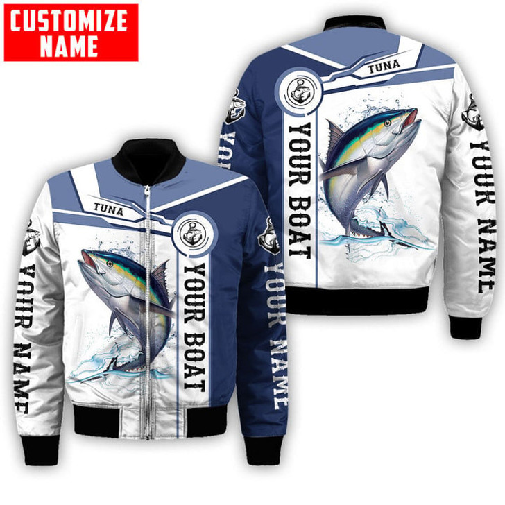 FUNSTUFFPRINT Custom name Tuna fishing Catch and Release D Design Fishing Bomber jacket 3D Bomber Jacket S3BJ-10022