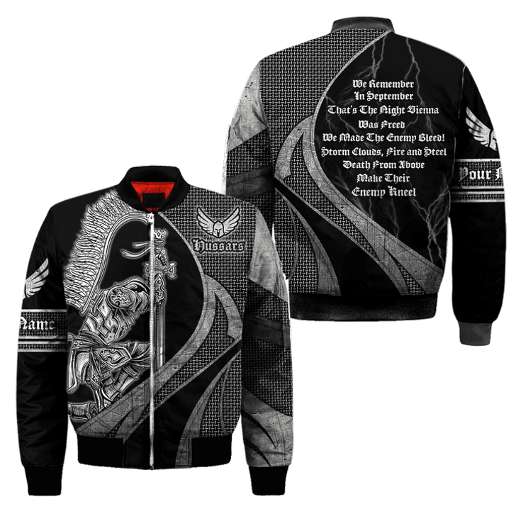 FUNSTUFFPRINT Premium Bomber Jacket Winged Hussars 3D All Over Print 3D Bomber Jacket S3BJ-10036