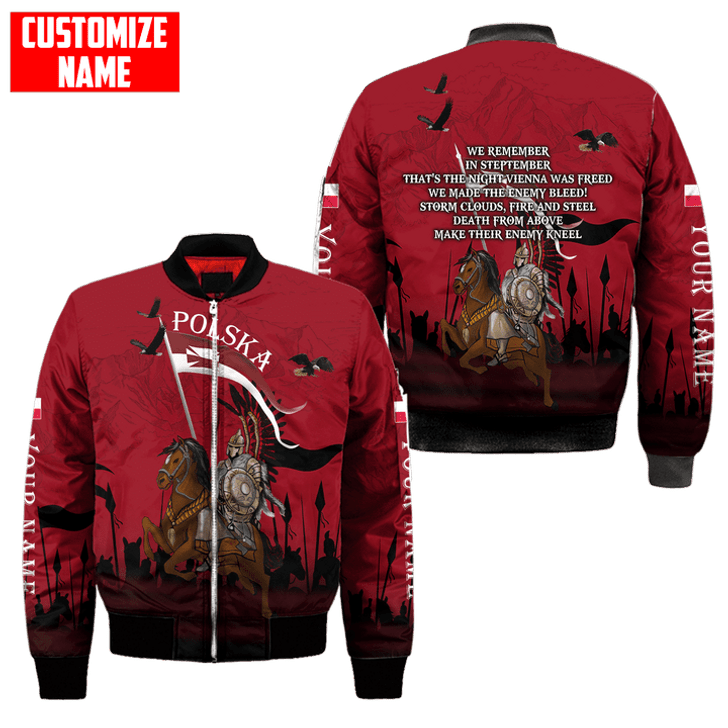 FUNSTUFFPRINT Premium Bomber Jacket Winged Hussars 3D All Over Print 3D Bomber Jacket S3BJ-10039