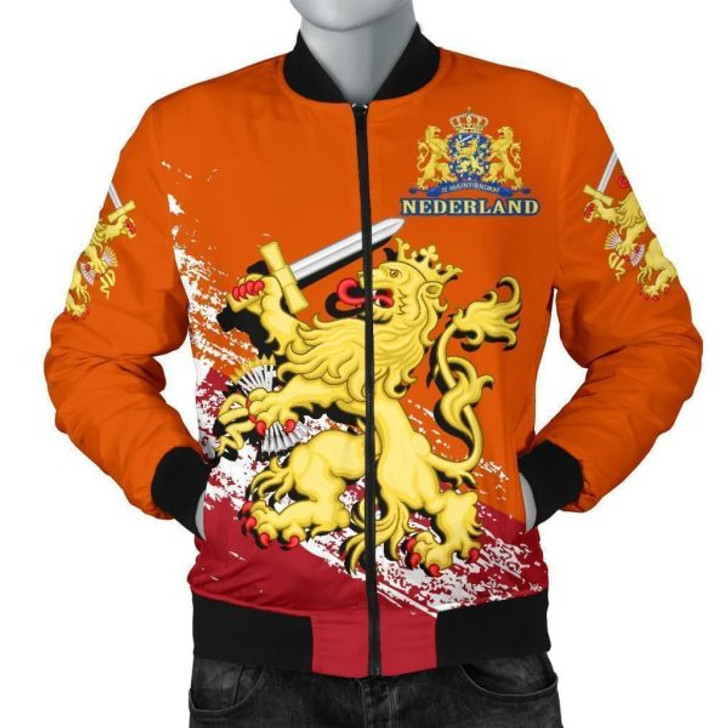 FUNSTUFFPRINT Netherlands Lion Special Mens Bomber Jacket A7 Bomber Jacket 3D Bomber Jacket